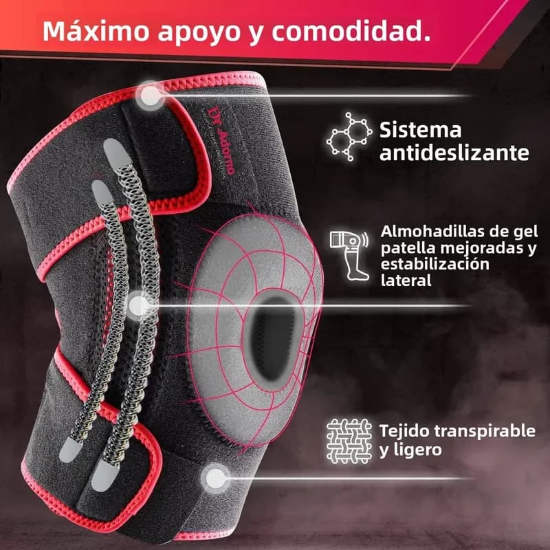 Supporto per ginocchio antiscivolo da 1 pezzo per escursionismo, corsa all'aperto, ciclismo, attrezzatura per la protezione delle articolazioni a molla per uomo e donna