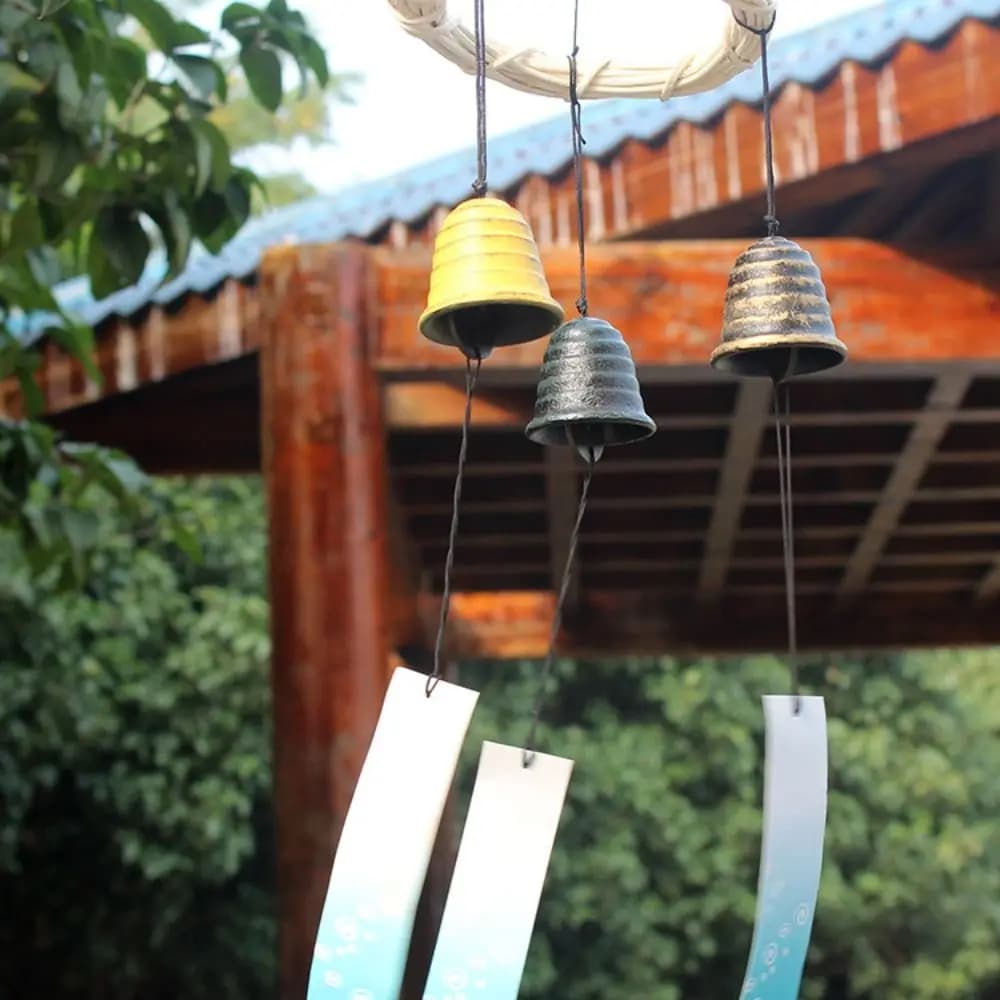 Japanese Style Cast Iron Wind Chimes Vintage Simple Blessing Bell Creative Ornaments Bell Outdoor