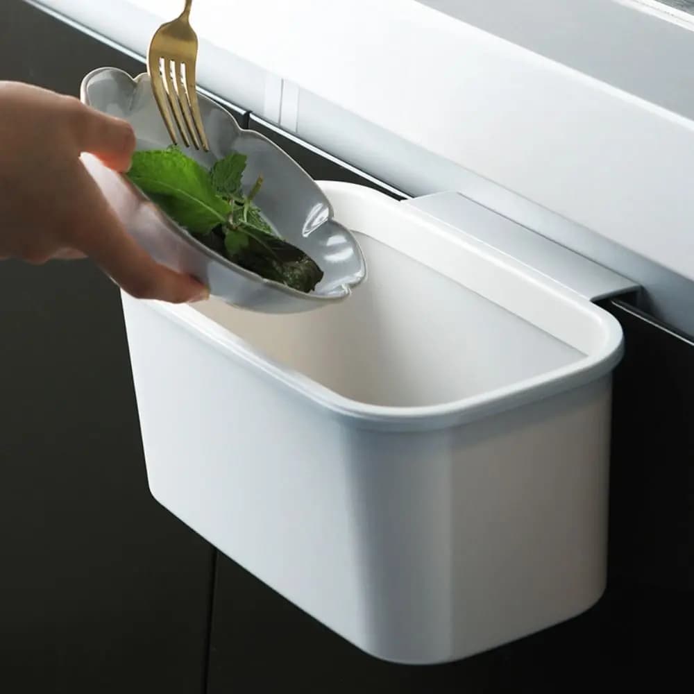 Door Hanging Kitchen Trash Can No Punching Space Saving Dormitory Bedside Hanging Basket Storage Artifact