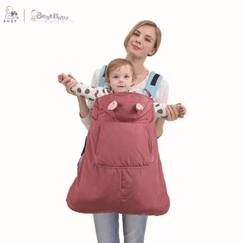 Mantello impermeabile per marsupio Mantello in velluto Mantello invernale caldo Copertura carica necessaria per il trasporto di bambini Zaino Sling Mantello