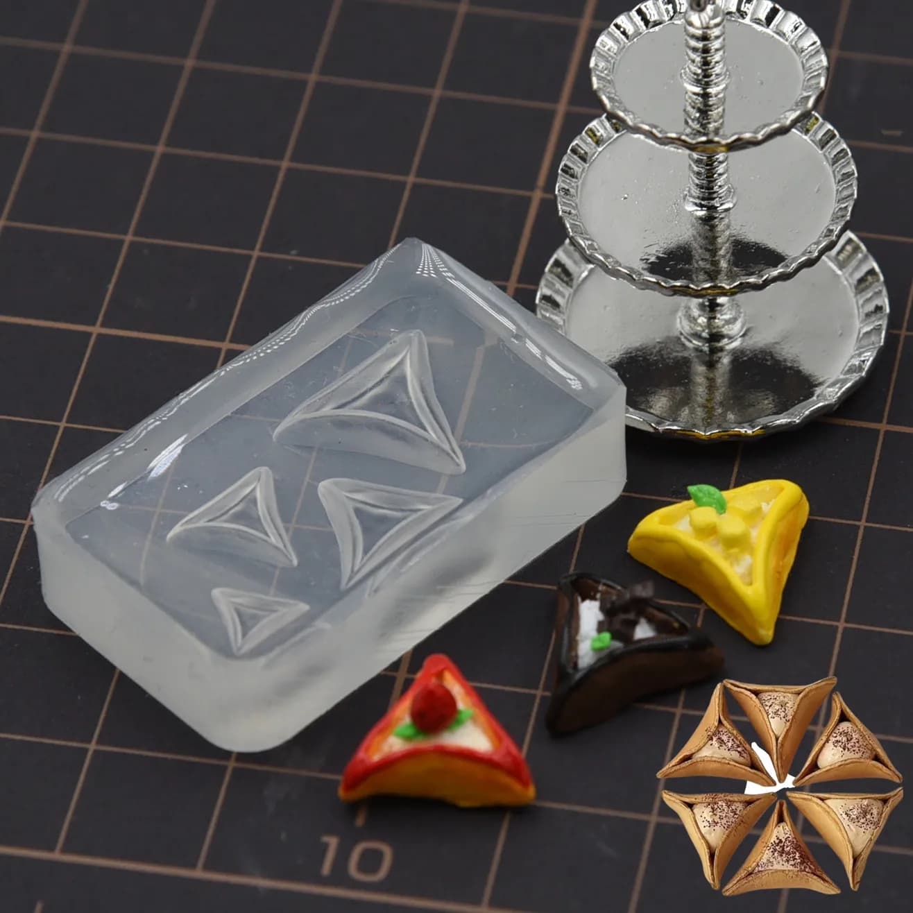 Mini Pancake Biscuit Slicone Molds Polymer Clay Handicraft Doll House Food Decoration DIY molds