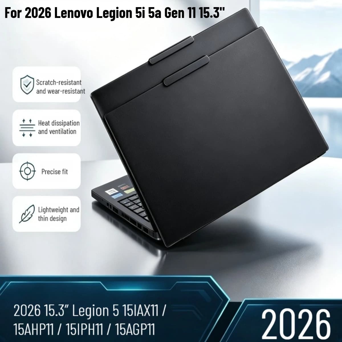 Frosted Clear Cover for 2026 Lenovo Legion 5a 5i 15.3" 15IAX11 15AHP11 15IPH11 15AGP11 Case Shockproof Anti-scratch Hard Shell