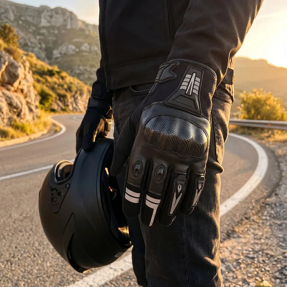 SUOMY Men's Motocross Fabric Motorcycle Gloves Breathable PVC Shell Protective Gear Items for ATV BMX MTB Bicycle Riding Glove