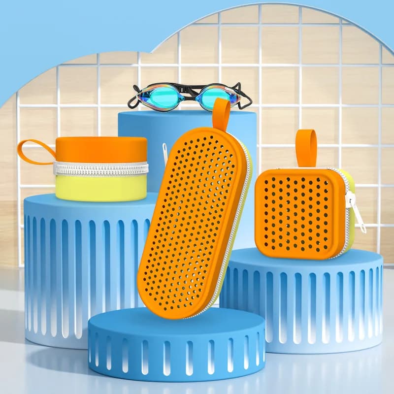 Breathable Silicone Swimming Goggle Box on both sides, Glass Protection Box, Antique Swimming Goggle Case