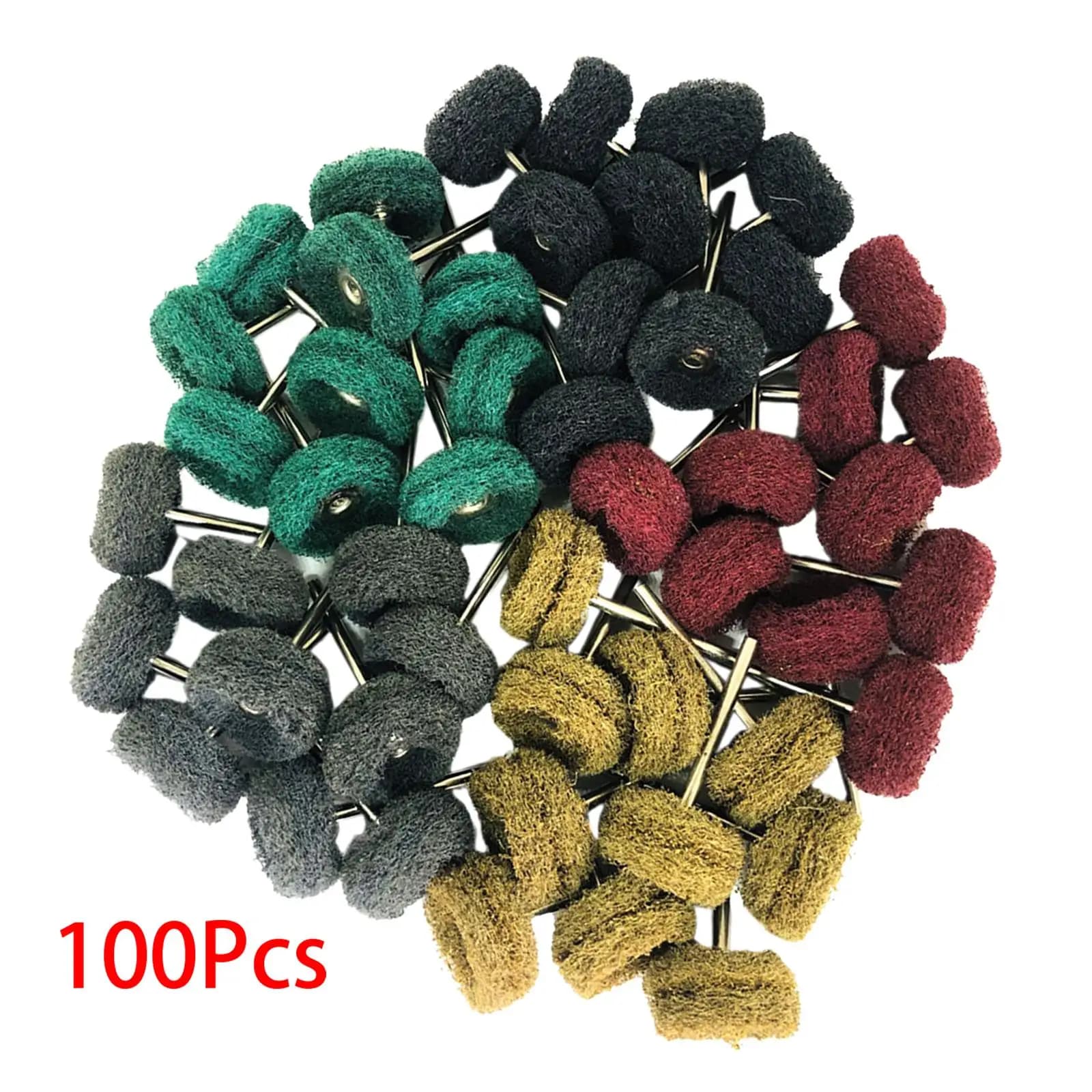 100 pz abrasivo lucidatura ruota rettifica testa abrasiva 25mm fibra abrasiva spazzola lucidatura ruota Set per utensile rotante
