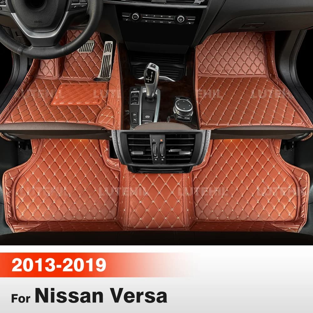 Car Mats for Nissan Versa 2013-2019 18 17 16 15 Auto Foot Reliefs All Weather Carpet Cover Floor Covers Full Set Car Mats