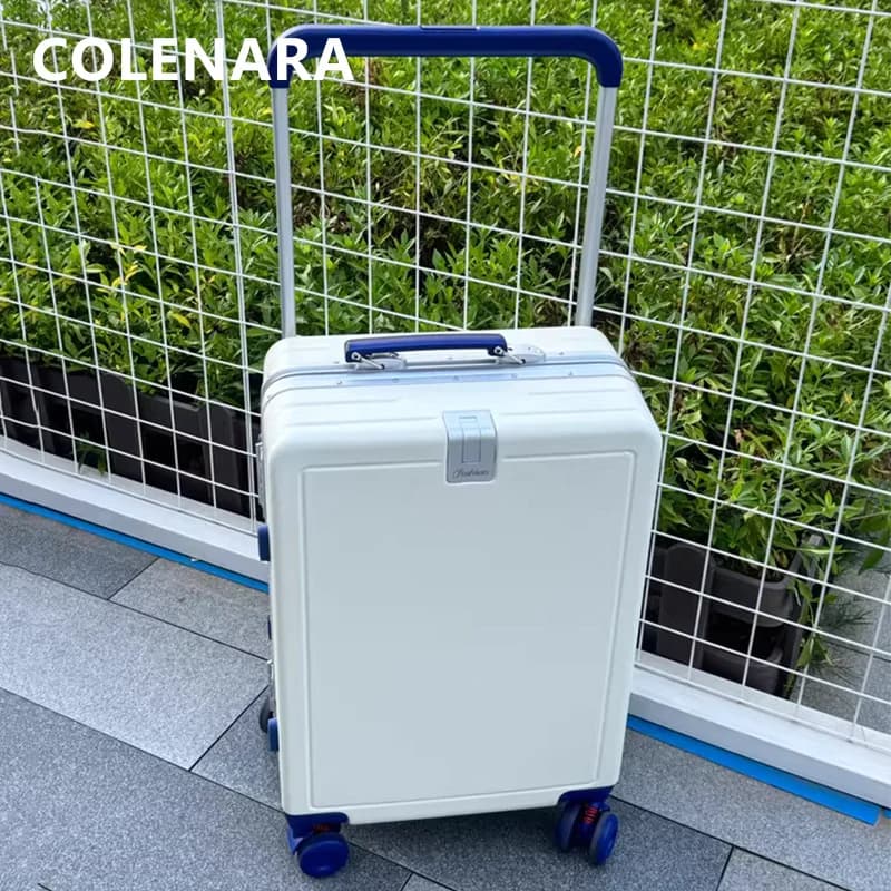 COLENARA 22"24"26"28Inch USB Charging Suitcase Large Capacity ABS + PC Boarding Box Women's Trolley Case 20" Travel Luggage