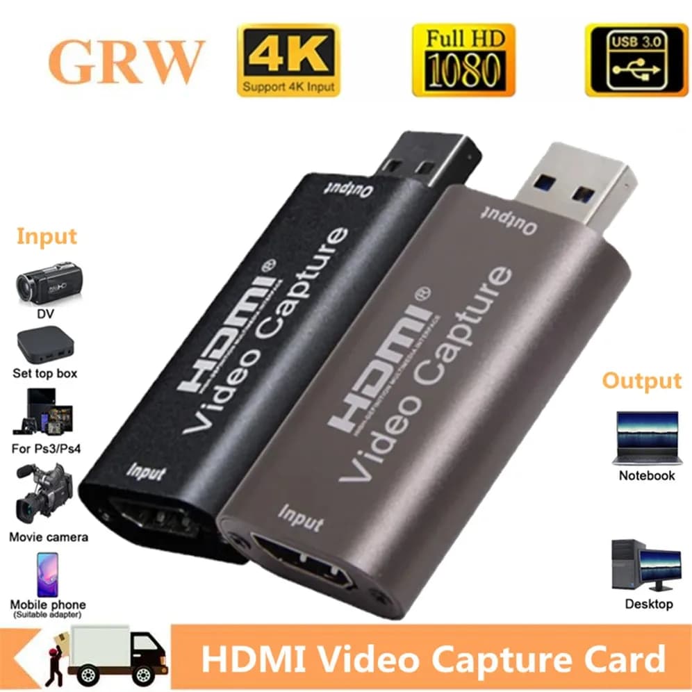 HDMI 4K compatible video capture card streaming card USB 3.0 2.0 Grabber Box card for PS4 game DVD camera
