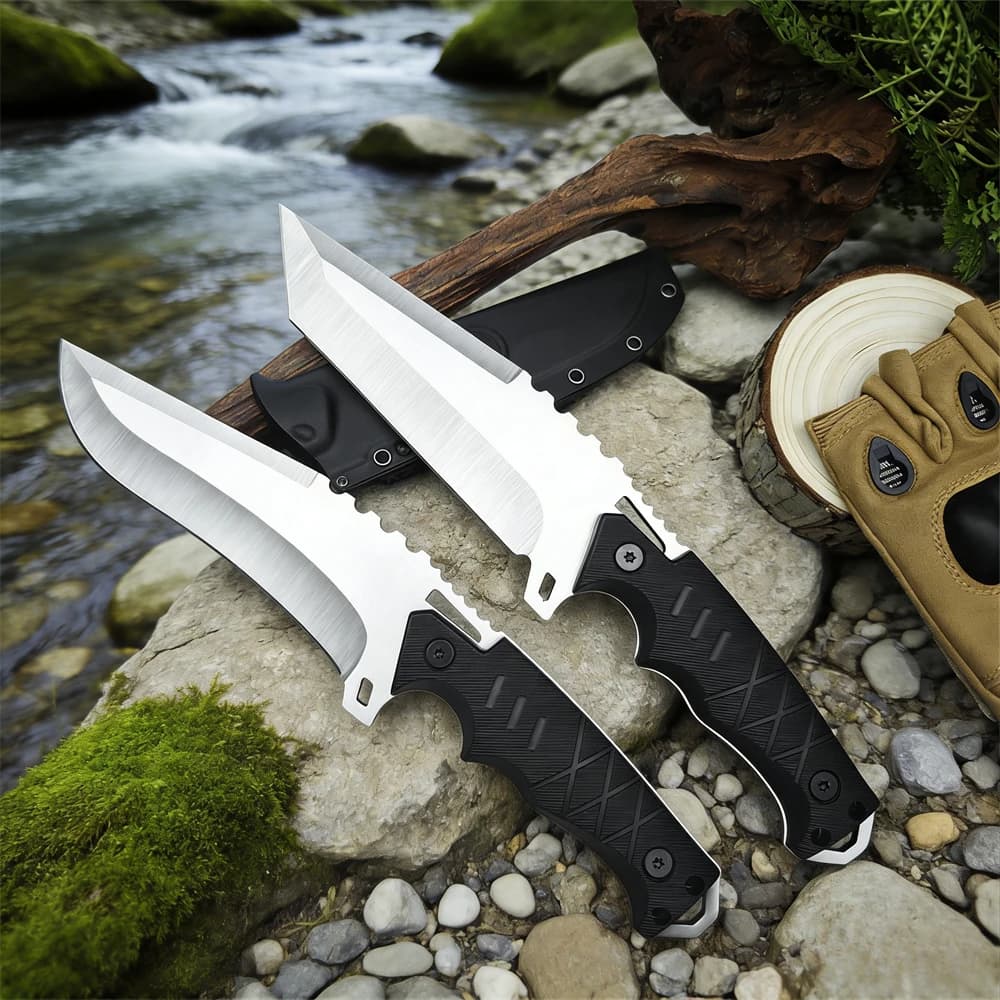 Coltello da Campeggio EDC con Lama in 9CR18MOV ad Alta Durezza e Manico in Fibra di Nylon, Strumento Portatile per Viaggi e Arrampicata