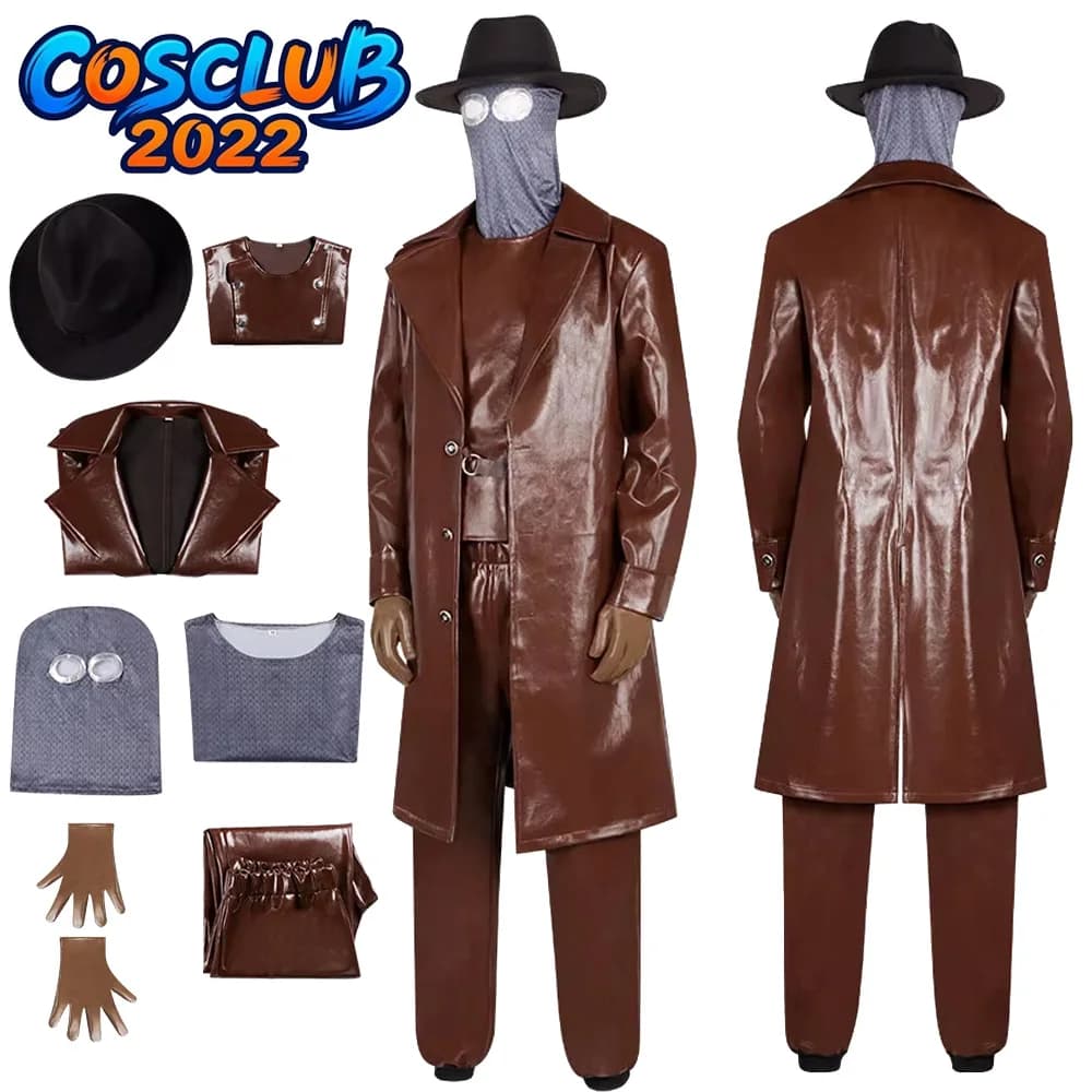 Costume da Cosplay Fantasy di Peter Parker, Set Completo con Cappello, T-shirt, Cappotto, Pantaloni, Guanti e Copricapo per Uomo, Ideale per Halloween e Carnevale