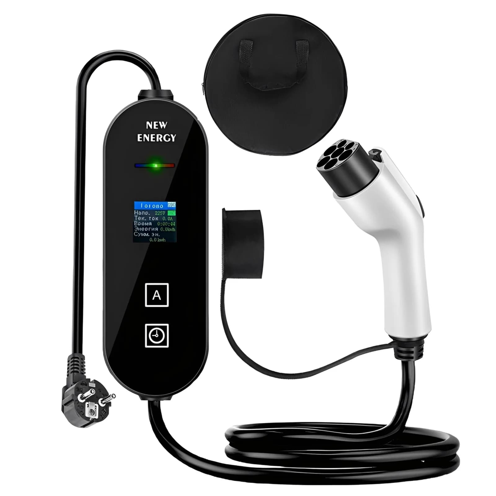 Portable 3.5KW 16A GBT Ev Charger 5M charging cable for portable charging box with Russian display for electric car