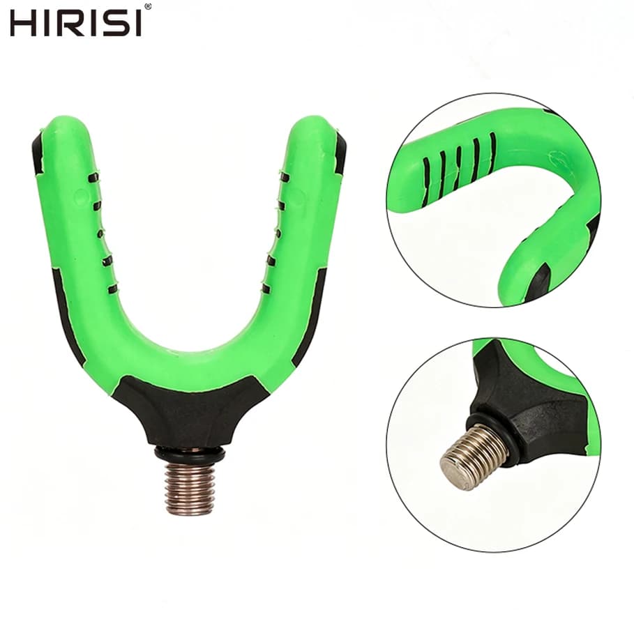 Hirisi Carp Fishing Rod Rest Head 3/8“ Thread Anti-Slip Silicone Rod Holder For Rod Pod Bank Stick Buzz Bar Fishing Tackle