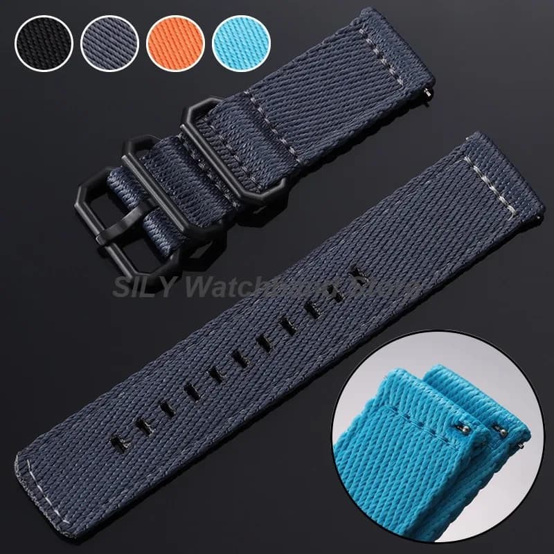 Cinturino in nylon a sgancio rapido per Huawei Watch GT4 GT3, cinturino in tessuto per Samsung Galaxy Watch 3, bracciale da uomo e donna, cinturino da 22 mm