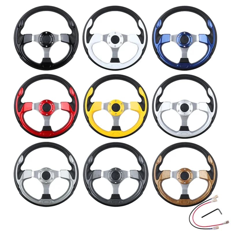 Universal Mini Steering Wheel for Drifting, Modify PVC Race Car, Light Aluminum Frame, 320mm (13 Inch)