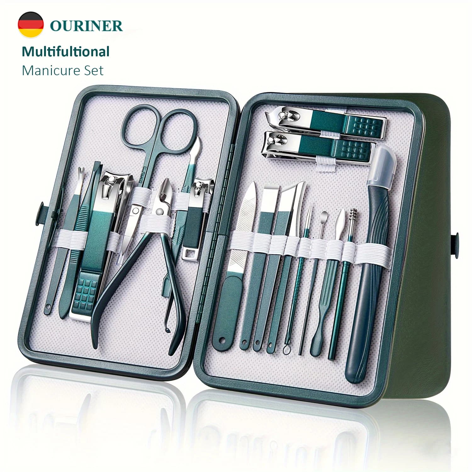 Professional nail care kit from 7/10/12/18 pieces Set manicure and pedicure stainless steel Set nail cutter with travel case
