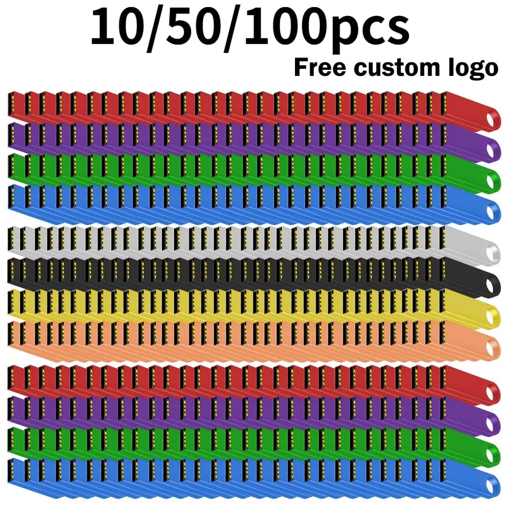 10/50/100pcs Wholesale Price Metal Usb 2.0 Flash Drive 4GB 8GB 16GB Usb Pendrive 32GB 64GB Usb Memory Stick Custom Logo Gifts