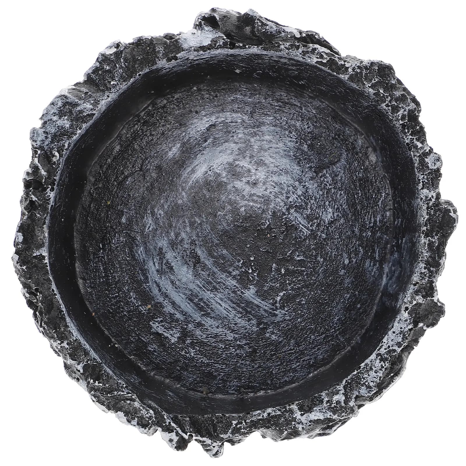 Simulated Rock Reptile Water Basin Resin Feeding Bowl Decorative Pet Food Container Tortoise Food Feeder Reptile Habitat