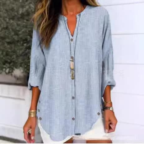 Women's Casual Style Long Sleeve Striped Printed Shirt Comfortable Fit Fashion Ladies' Blouse Winter Collection 2016