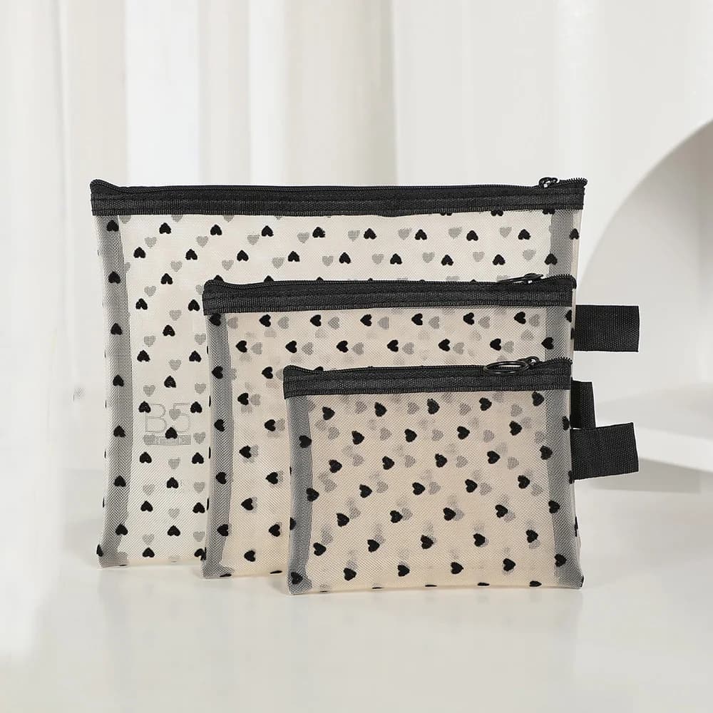 1 pz mini borsa per trucco a forma di cuore trasparente calda da donna rossetti portatili custodia per cosmetici nuova borsa per trucco piccola e carina trasparente