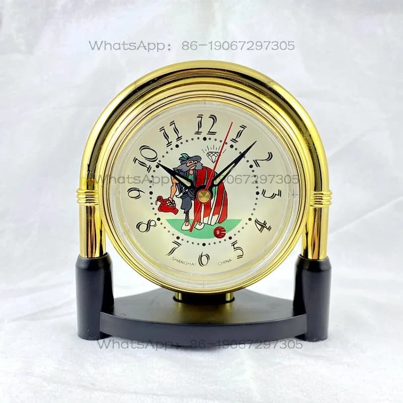Spedizione in 24 ore, Orologi Shanghai, Sveglia Diamond Brand, Orologio meccanico a ferro di cavallo, Cassa in plastica