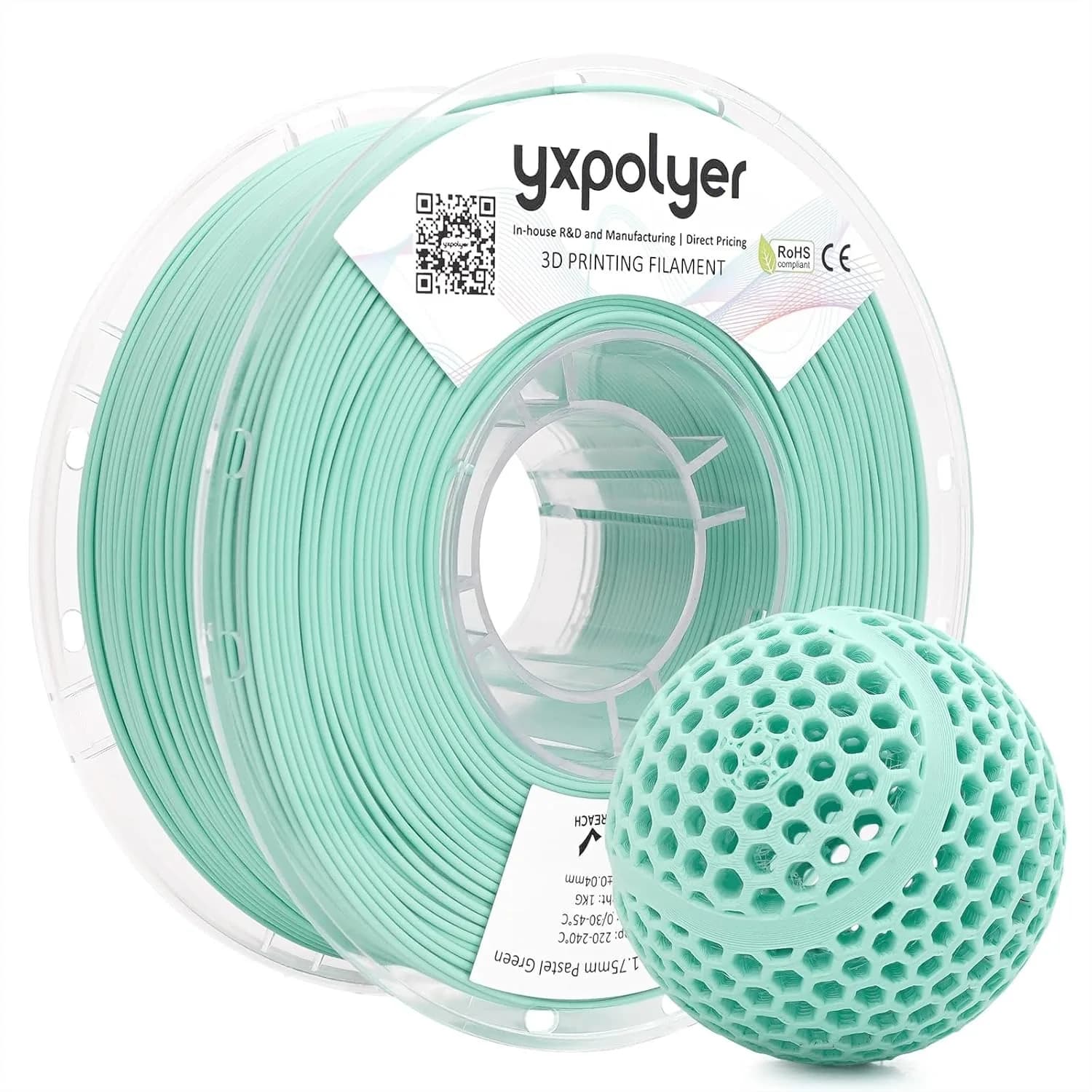 Filamento Flessibile PLA per Stampante 3D 1.75mm 1KG per la Stampa di Giocattoli da Masticare per Cani e Palloni da Basket Senza Camera d'Aria Rimbalzanti
