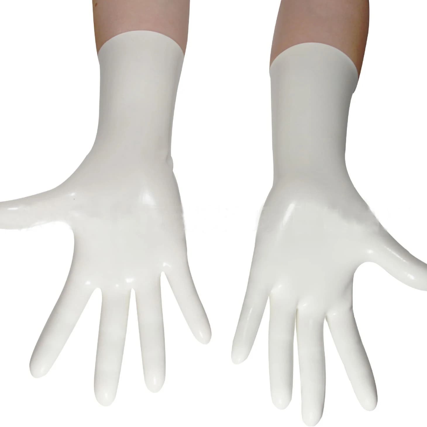 Natural Rubber Latex Gloves Men Women Unisex Wear Gloves White Cosplay Costumes