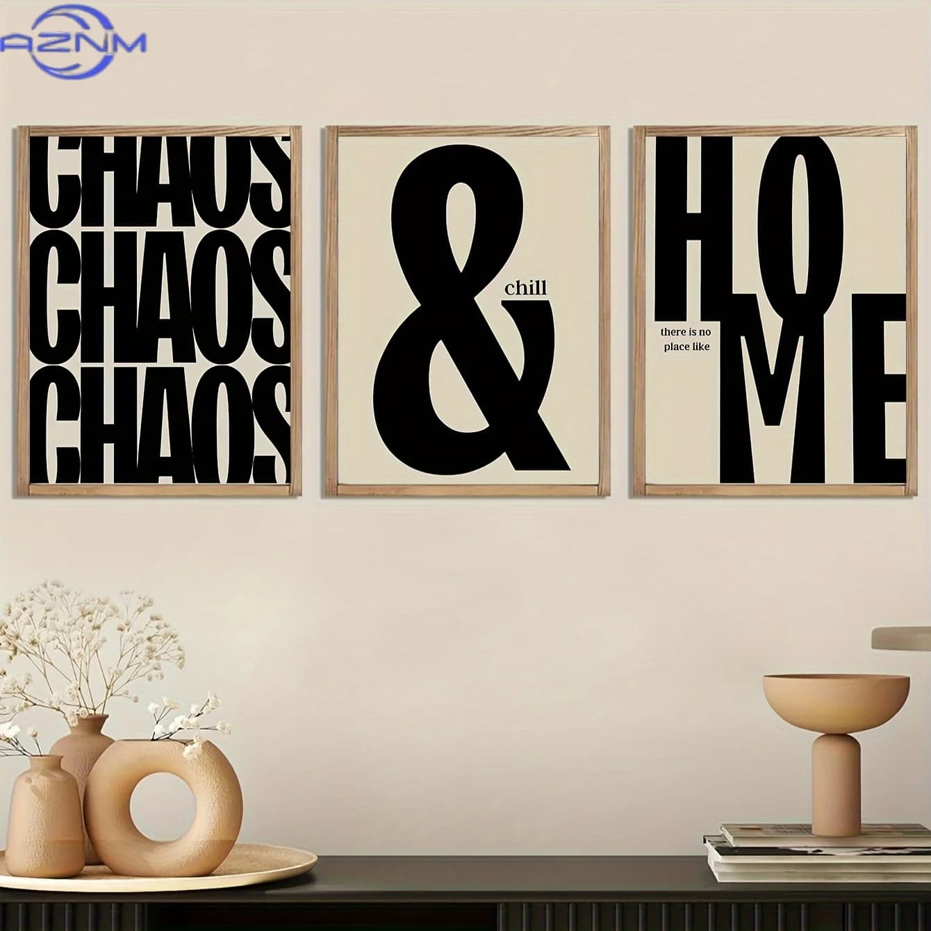 2D Flat/3pcs/Retro Style Black And Beige Quote Home/Textured Monochrome Poster/Typography Canvas Painting/No Frame