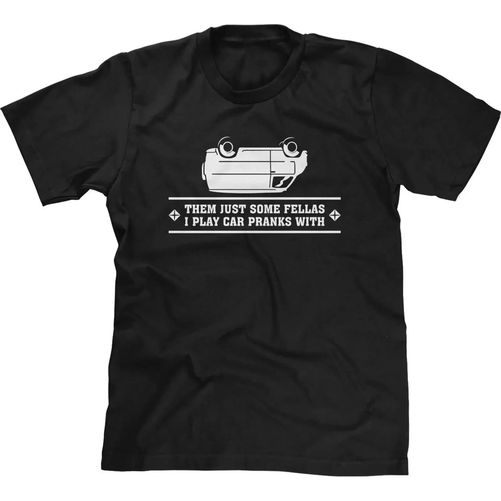 Car Pranks T Shirt Funny Pop Culture vintage Washed Comfortable Stretched streetwear Breathable Top For Everyday Wear Casual