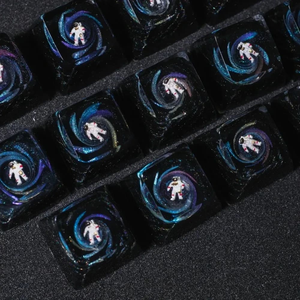 Copritasti artigianali Copritasti in resina per astronauta Copritasti per tastiera meccanica Copritasti personalizzati Accessori da gioco per PC Regali Copritasti coreani