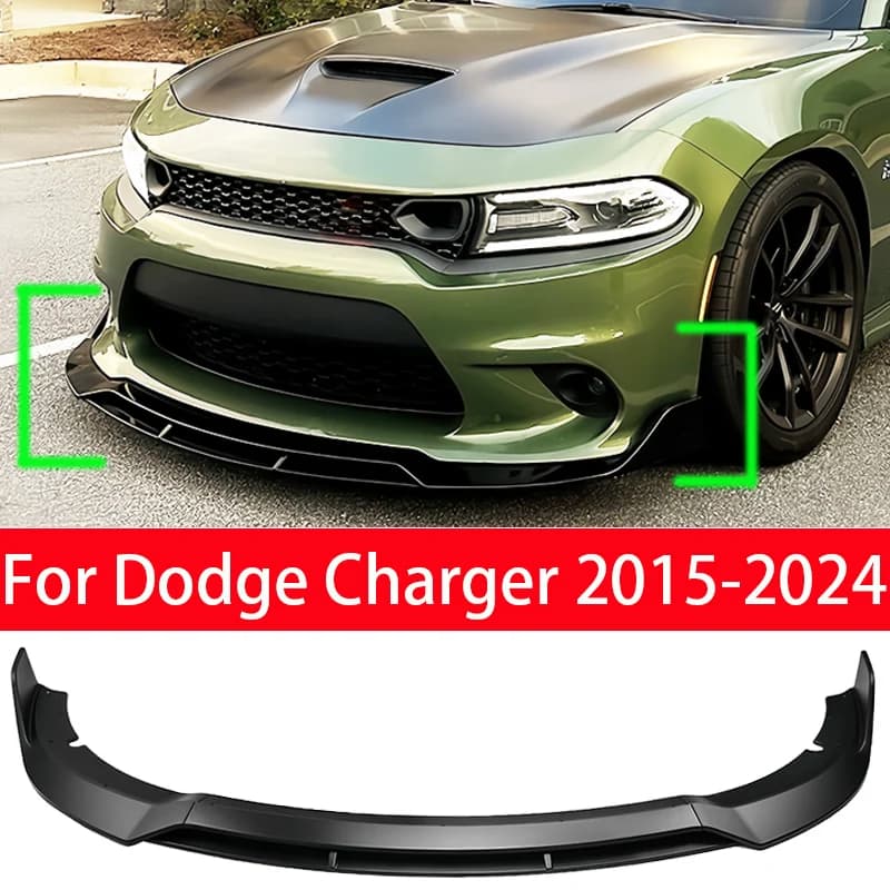 4 pcs Auto bumper Front Lip Diffuser Spoiler BodyKit Splitter for Dodge Charger SRT 2015-2024 Pala Front Gonna Accessories