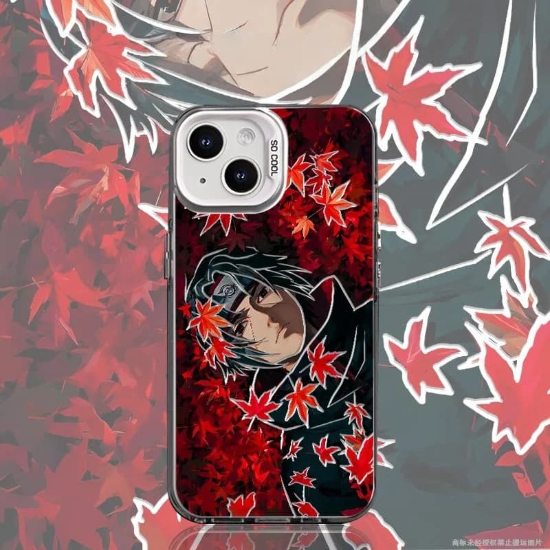 3D NARUTO Uchiha Itachi Phone Case for Apple iPhone 11 12 13 mini 14 15 16 17 Pro Max Plus maple leaf Naruto shockproof Cover