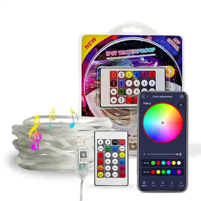 Pixel LED String Light con Smart App Control funzione musicale DC5v 10M fata illuminazione decorazione della porta della parete della finestra