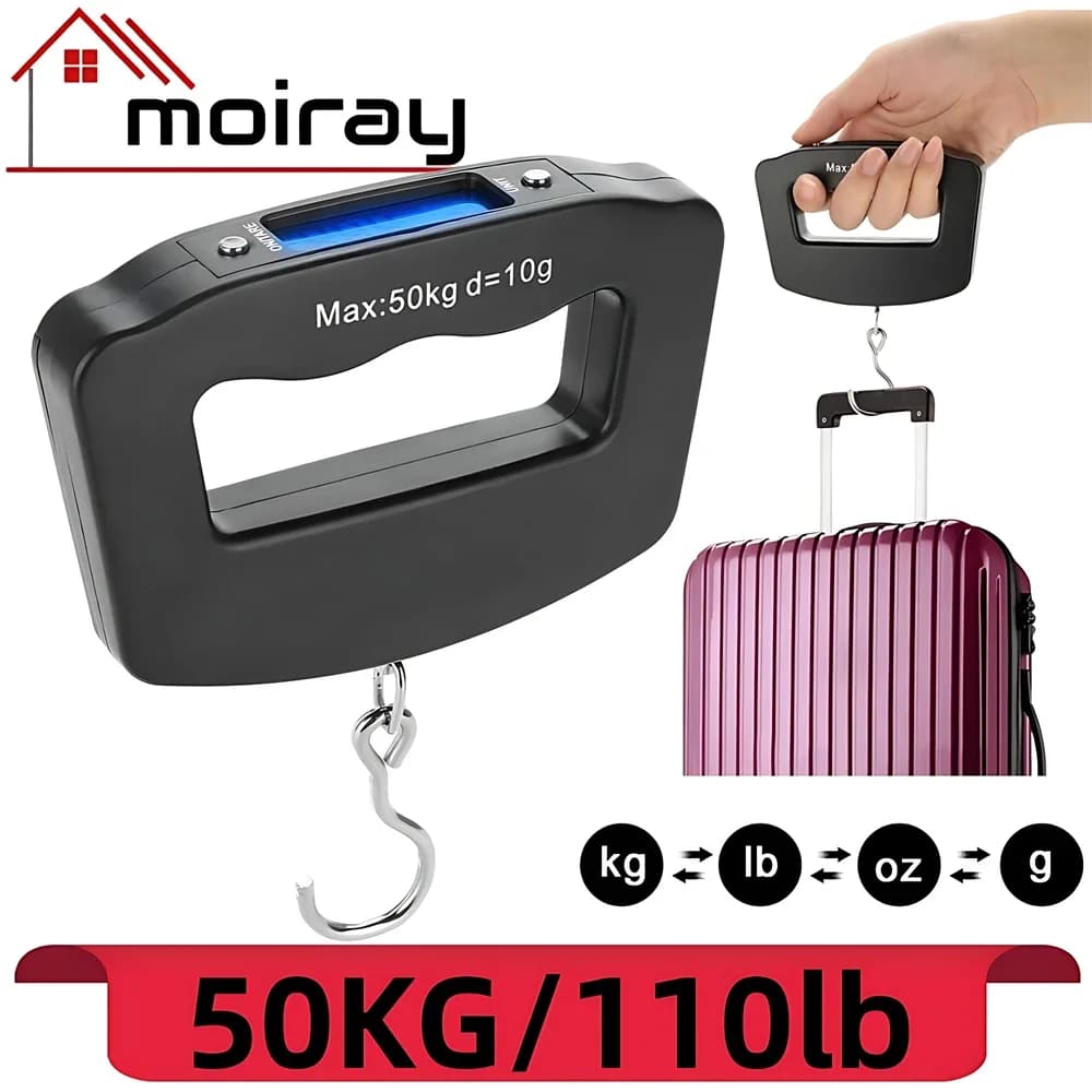 Bilancia digitale per bagagli da 50kg bilancia portatile per valigia bilancia elettronica portatile retroilluminazione Display digitale accessori da viaggio