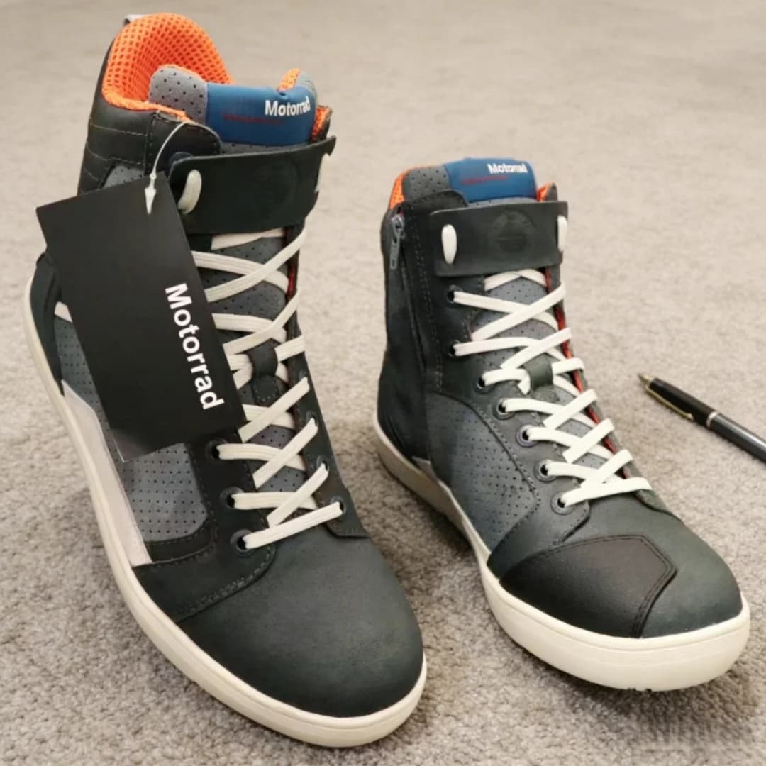 Scarpe da Moto in Pelle Scontate di Marca per BMW Motorrad, Stivali da Ciclismo, Sneakers in Pelle, Stivali da Moto Estivi, Scarpe Casual da Uomo