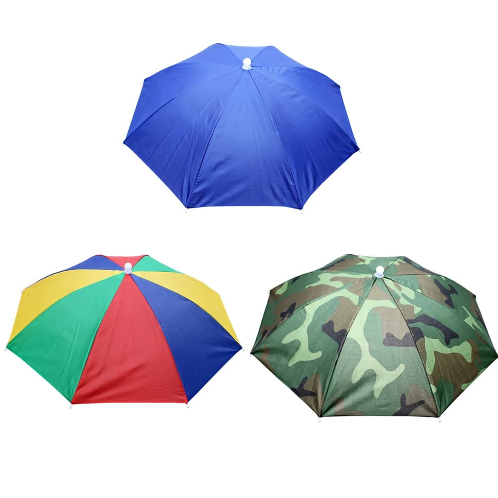 Portable Rain umbrella hat Military Green Foldable Fishing Hat Outdoor Sun Hat Waterproof Camping Beach Hats