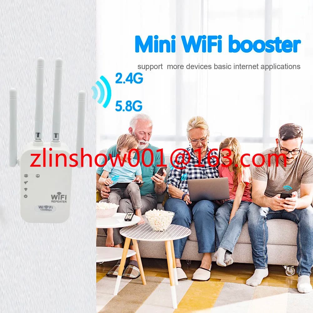 Ripetitore Wifi amplificatore di segnale 5g Extender a lungo raggio 2.4g Ac1200Mbps Ripetitore Wifi dual band