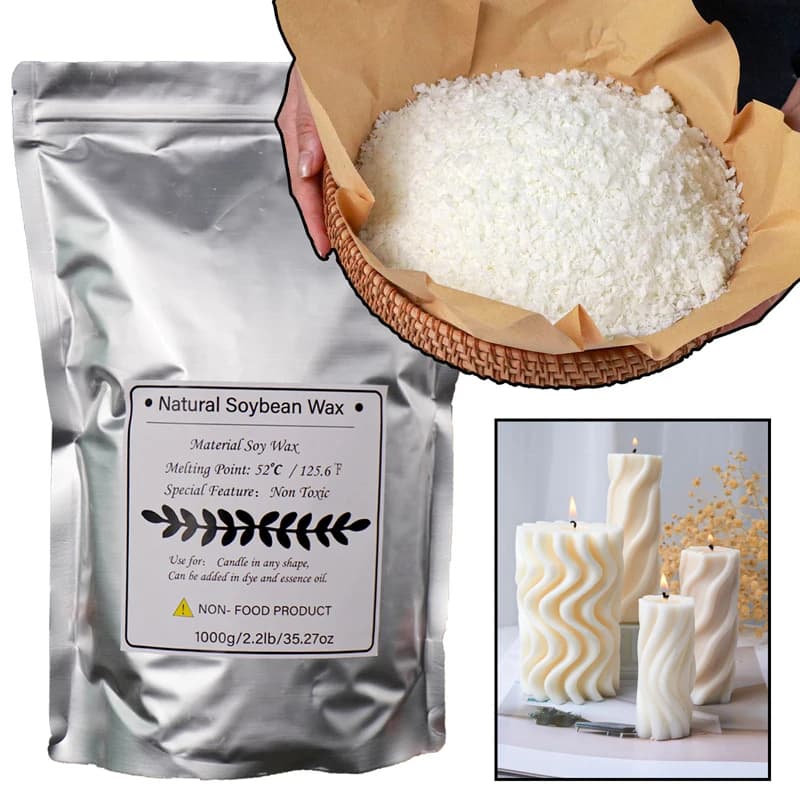 1000g 500g 250g 100g Natural Soy Wax DIY Handmade Candles 100% Additive-Free Scented Candle Making Kit