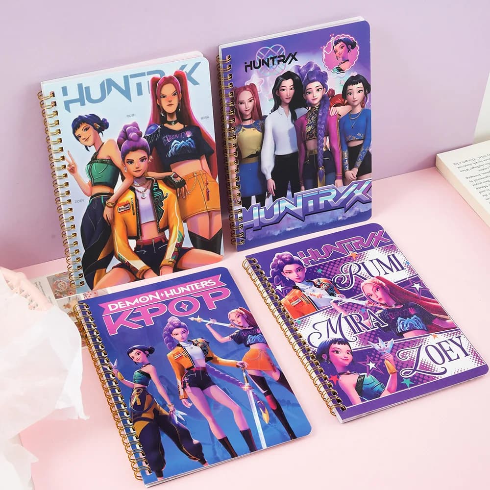 Creative spiral panel of the female group KPOP A5, smooth notebook for students, striped notebook
