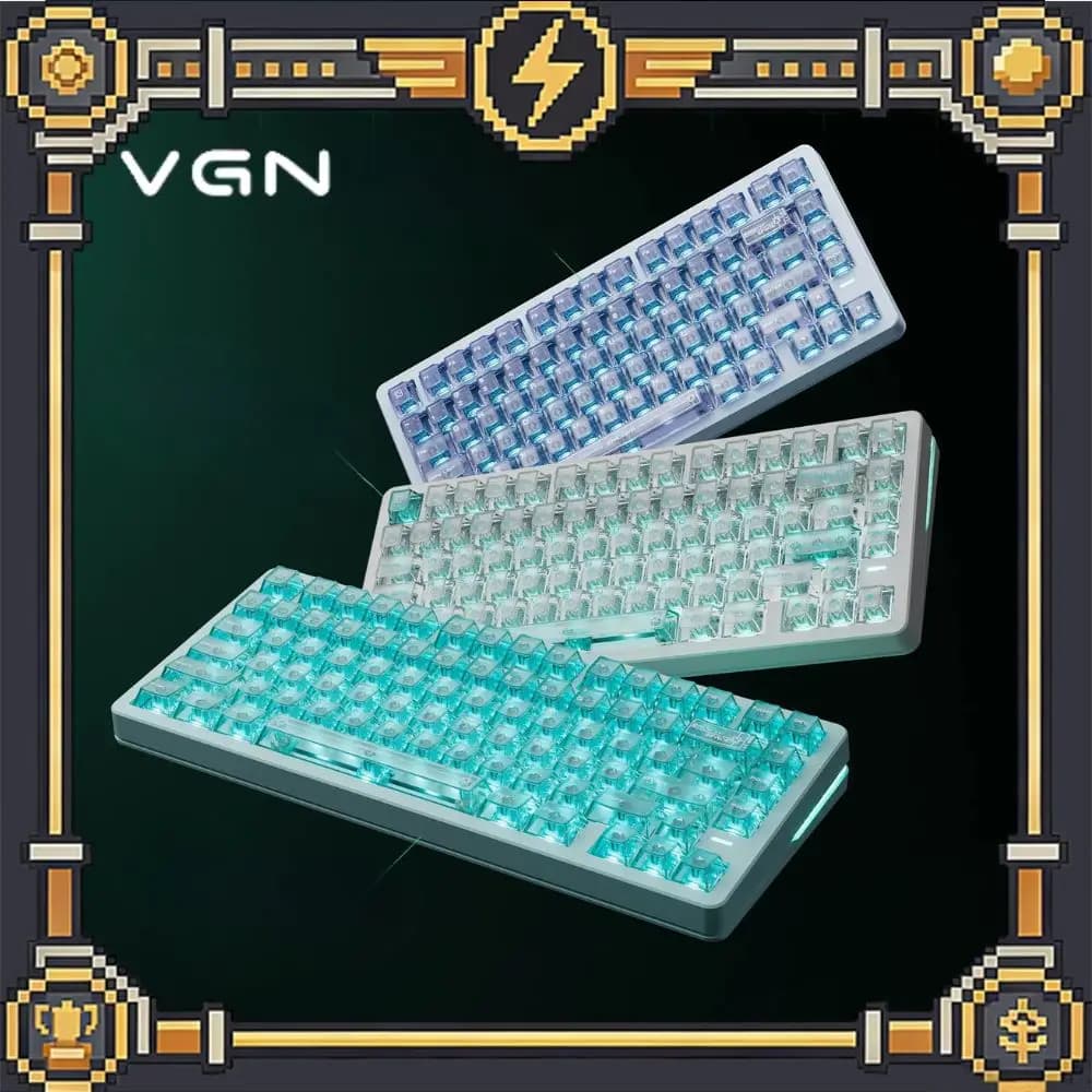 VGN Neon 75Air Magnetic Axis Keyboard 8000hz Wired/3mode Wireless Gasket Structure 0.005mmRT RGB 8000mAh Large Battery Keyboard
