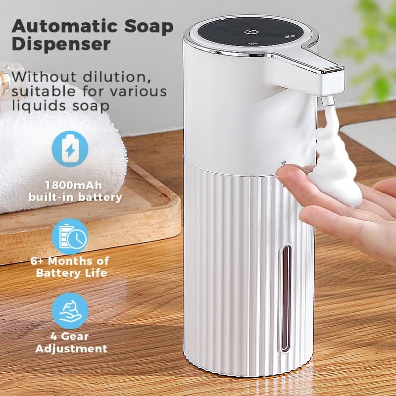 New Wall Mounted Automatic Soap Dispenser Foam Smart Hand Washing Machine 400ml Liquid Rechargeable Bathroom Induction Sensor
