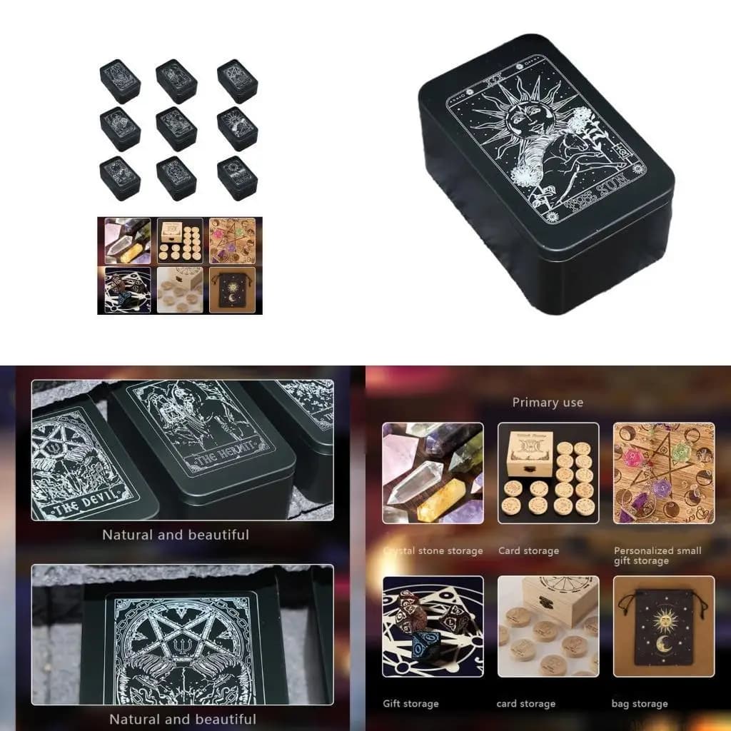 31BE Scatola rettangolare per tarocchi Contenitore per carte da gioco Custodia per gioielli Scatola da imballaggio