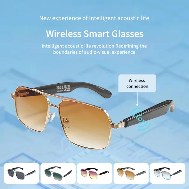 LIGE Nuovi occhiali intelligenti wireless classici Uomo Donna Protezione UV Fotocamera remota Occhiali da sole intelligenti Altoparlante per sport all'aria aperta