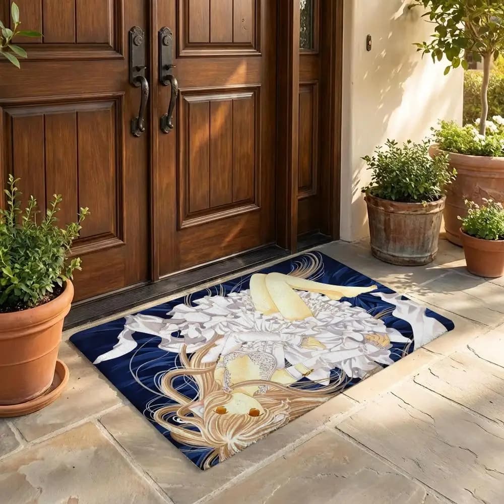 Floor Mat Anime C-Chobits, flannel mat, non-slip, per bedroom, living room, home decor