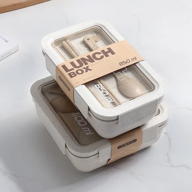 Contenitore per Pranzo Riscaldabile nel Microonde con Set di Posate, Scatola Portatile per Preparazione Pasti per Lavoratori d'Ufficio