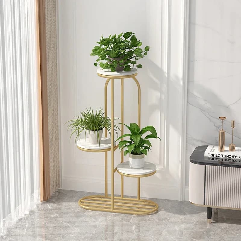 Creative Flower Pot Stand Iron Plant Display Holder Living Room Floor Storage Rack Balcony Modern Indoor Organizer Decorative