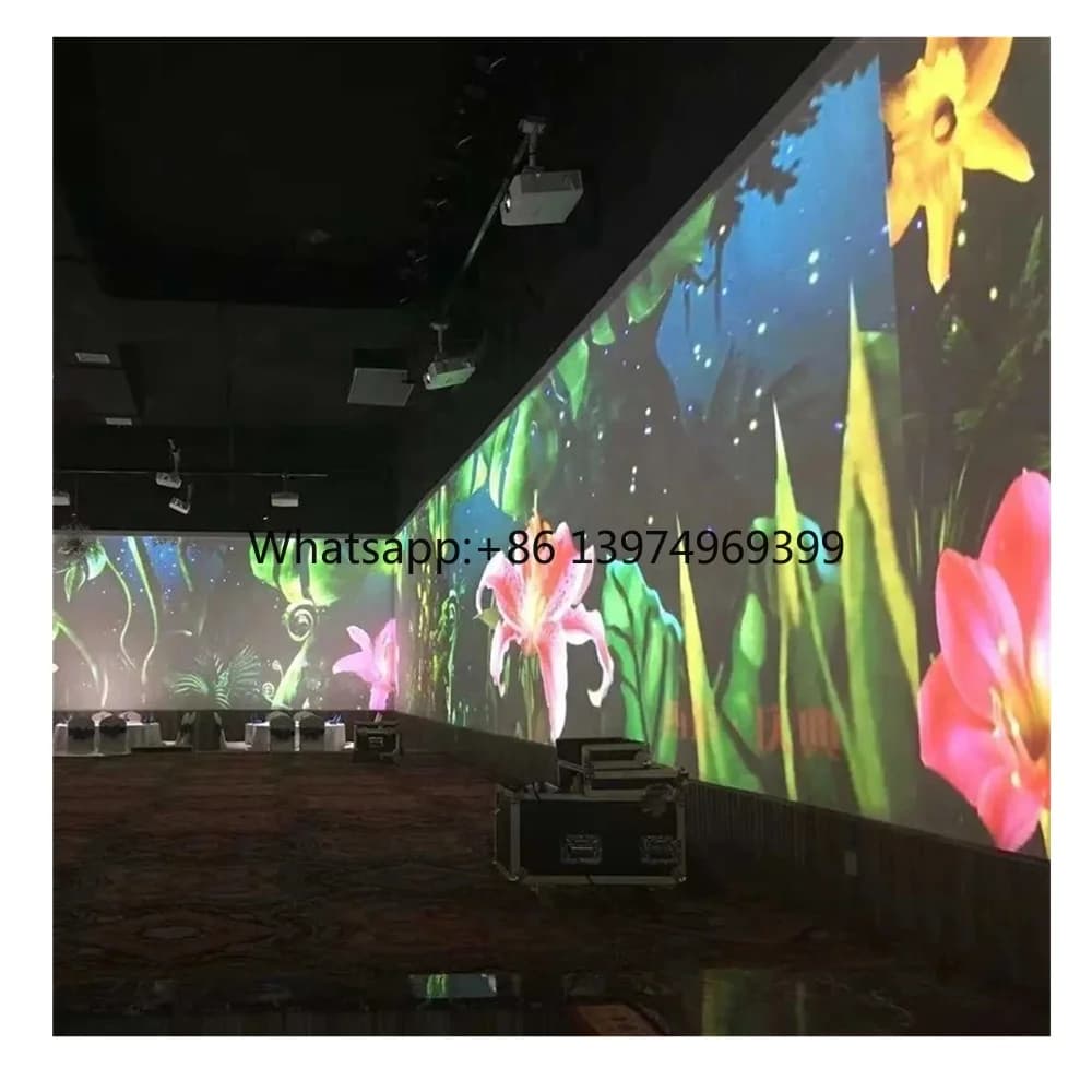 Flame Resistance Seamless Holographic Mesh Projection Screen Outdoor Use up 10m High for High Quality Hologram Projector Screen