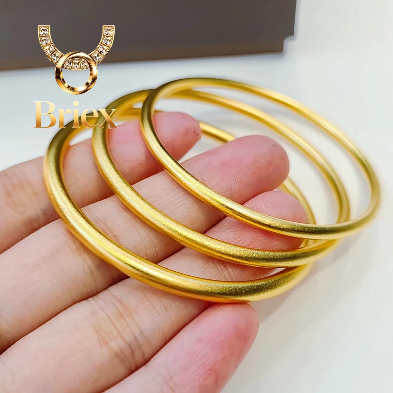 Bracciale da donna Briex Jewelry Luxury in oro puro 24K 9999, bracciale Solido Ancient Legacy