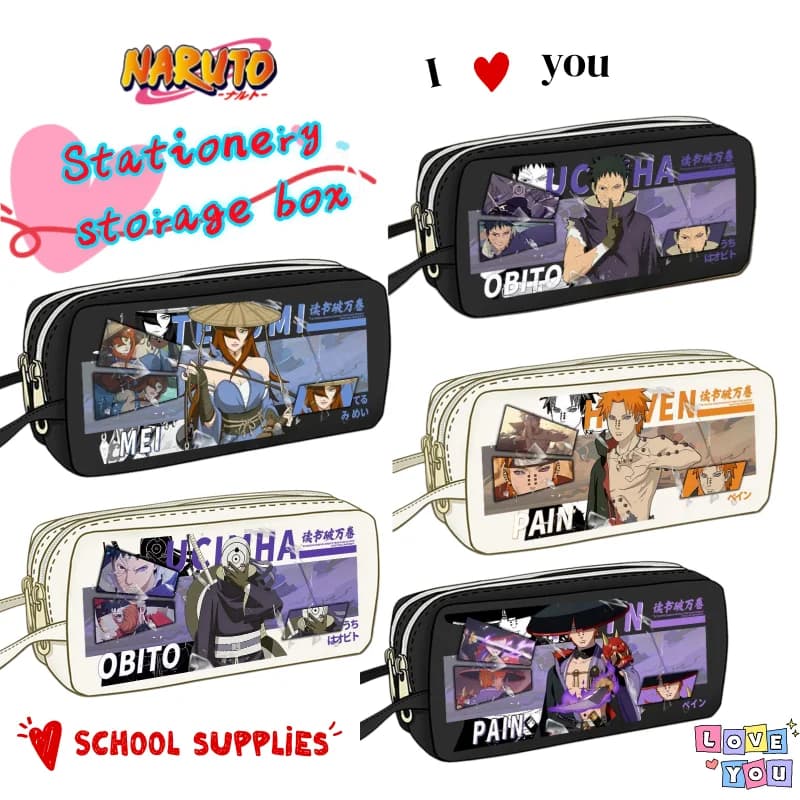 NARUTO Uzumaki Naruto Uchiha Itachi Pencil Case Large Capacity High Color Value Portable Junior Student Storage Stationery Box