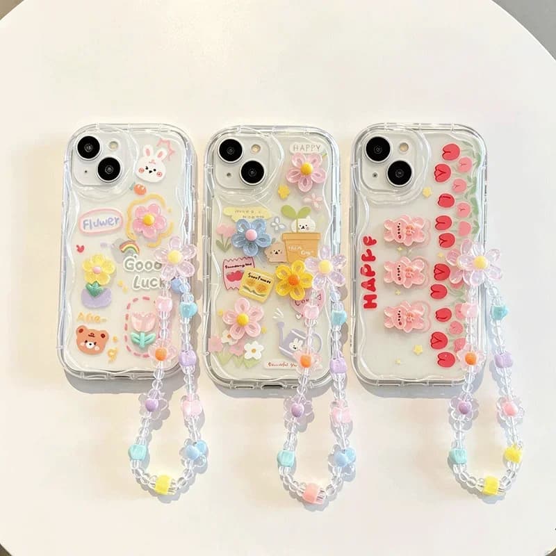 3D Doll Flower Animal Bracelet Case For OPPO Reno 15F 15 Pro 5G 14F 13F 12F 11F 14 13 12 11 Pro A6X A6 A5 Pro A60 A79 5G Cover