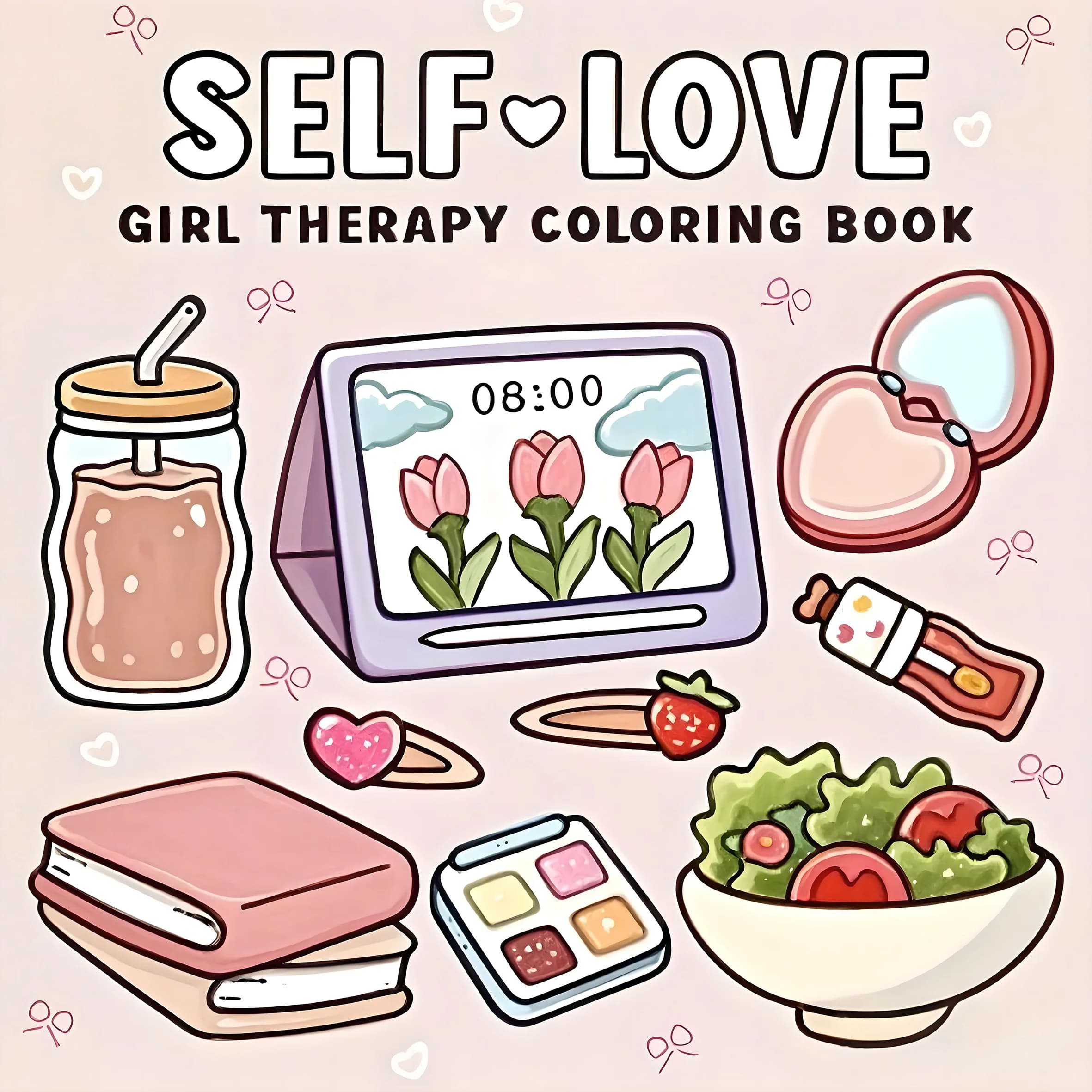 SELF LOVE Bold-easy Patterns Coloring Book for Adults Cute Drawing Book Perfect Gift for Party and Birthday